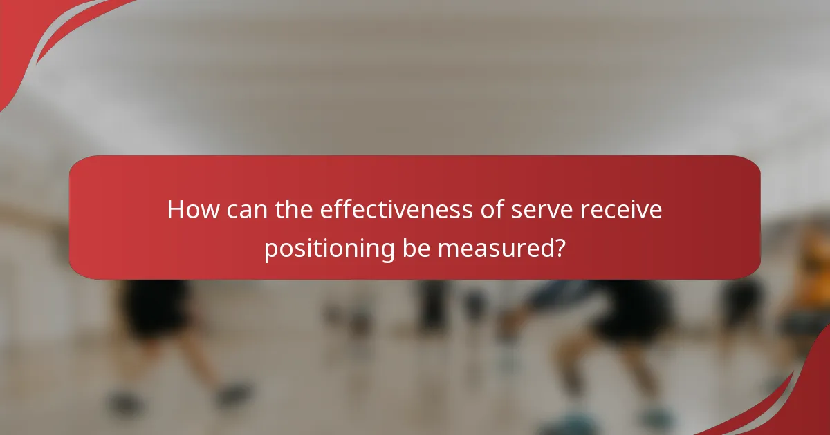 How can the effectiveness of serve receive positioning be measured?