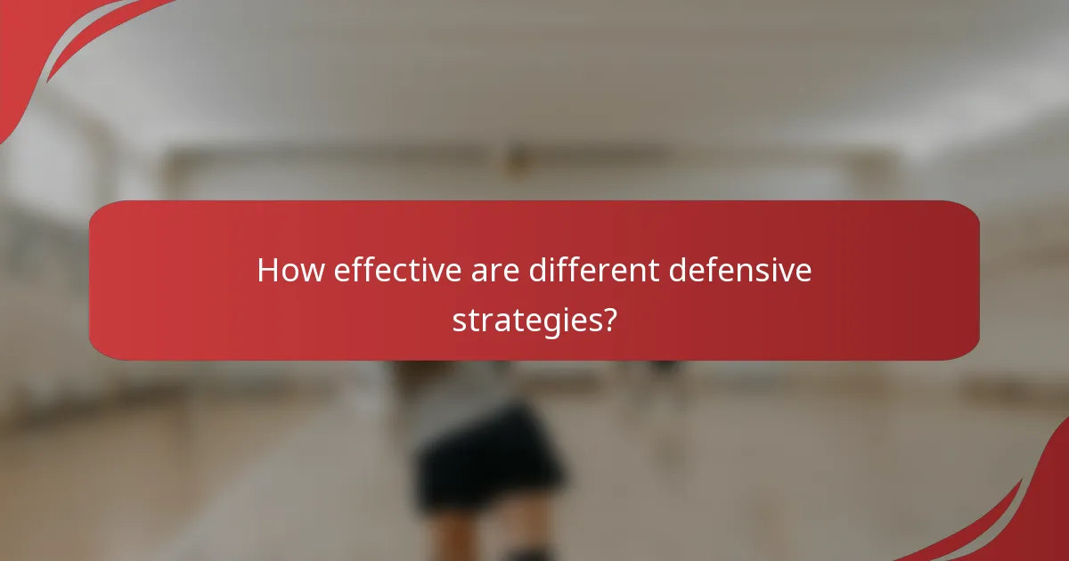How effective are different defensive strategies?