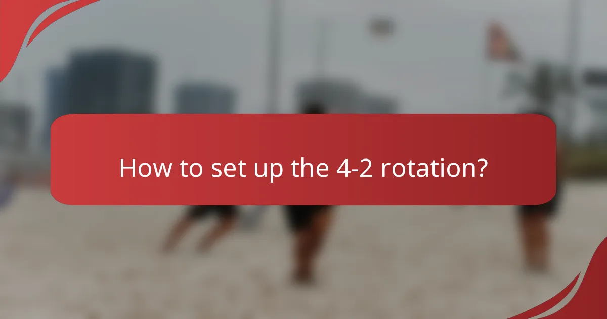 How to set up the 4-2 rotation?