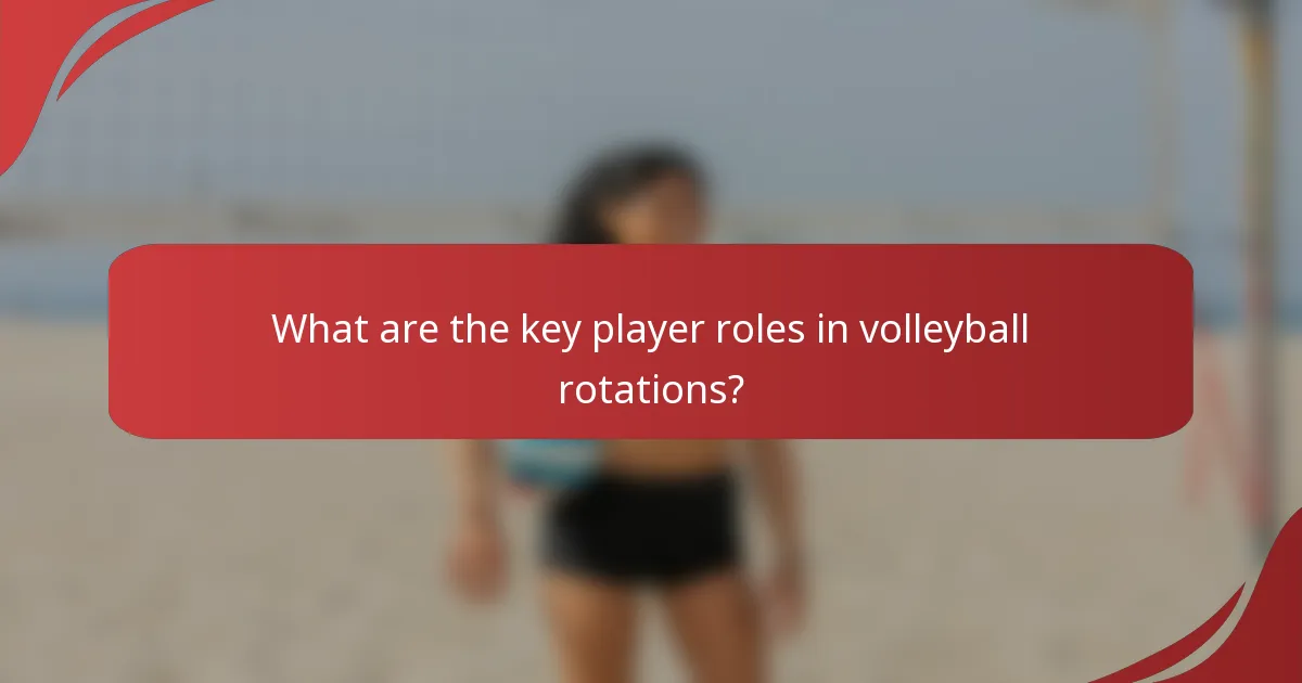 What are the key player roles in volleyball rotations?