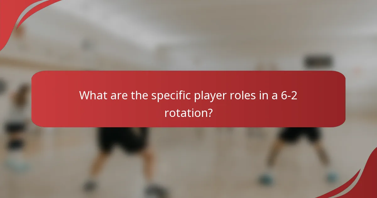 What are the specific player roles in a 6-2 rotation?